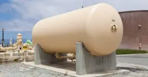 aboveground storage tank at a wastewater treatment plant 
